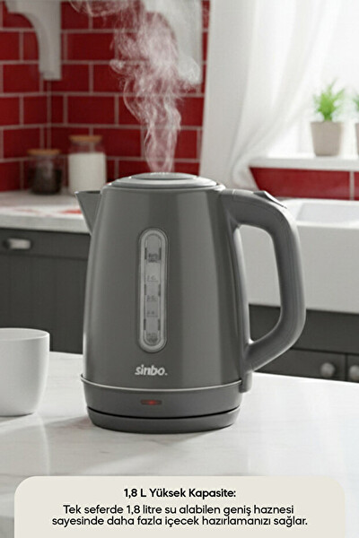 Sinbo SK-8031 Inox Su Isıtıcı Kettle Paslanmaz Çelik Koyu Gri