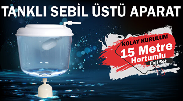 Sulook Beko Uyumlu Sebil Üstü Aparatı Kırılmaz Hazneli (15 Metre Hortumlu)