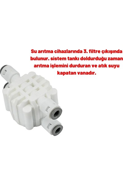 Sulook Su Arıtma Cihazı Shutoff Valve 4 Yollu Vana + Atık Kısıcı Flowlimit 300 Set