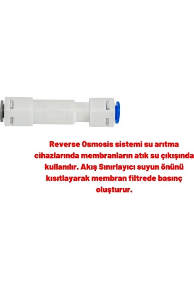 Sulook Su Arıtma Cihazı Shutoff Valve 4 Yollu Vana + Atık Kısıcı Flowlimit 300 Set