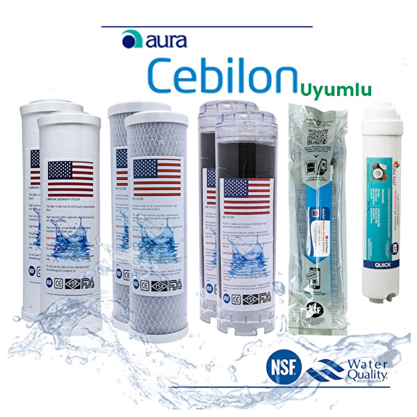 Sulook İhlas Aura Cebilion Uyumlu Su Arıtma 2 Yıllık Filtre Seti LG Membranlı