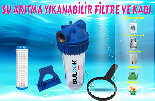 Sulook Daire Bina Şebeke Girişi Yıkanabilir Filtreli Su Arıtma Kabı