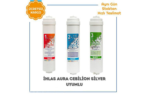 Sulook İhlas Aura Cebilon Silver Su Arıtma Cihazı Uyumlu 3'lü Filtre Set (6 Adet Dirsek Hediyeli)