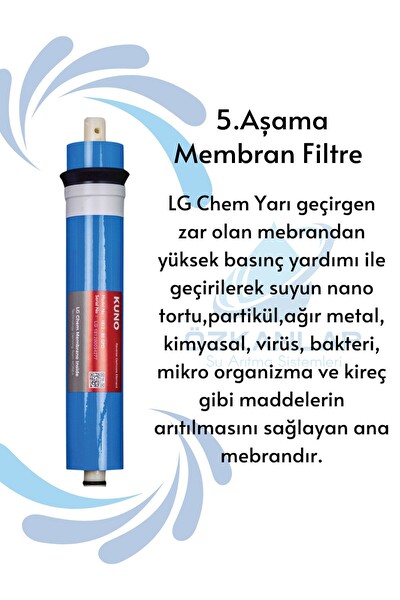 Sulook Kapalı Kasa Su Arıtma Cihazı Iki Tarafı Çubuklu 6'lı Filtre Seti Membran Nsf Onaylı