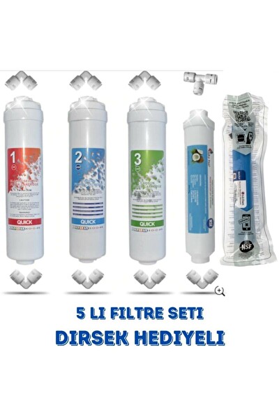 Sulook Kapalı Kasa Su Arıtma Cihazı Filtresi 5'li Filtre SetiMembranlı