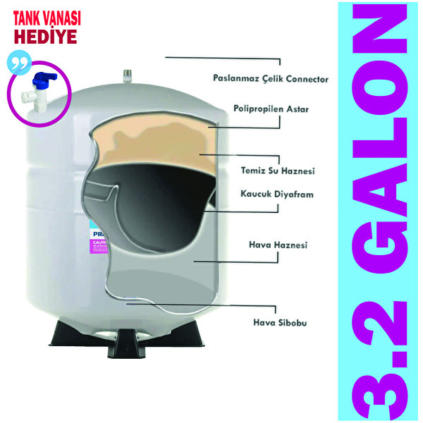 Sulook Suzuki Technology- 12 LT 3.2 Galon Metal Su Arıtma Tankı