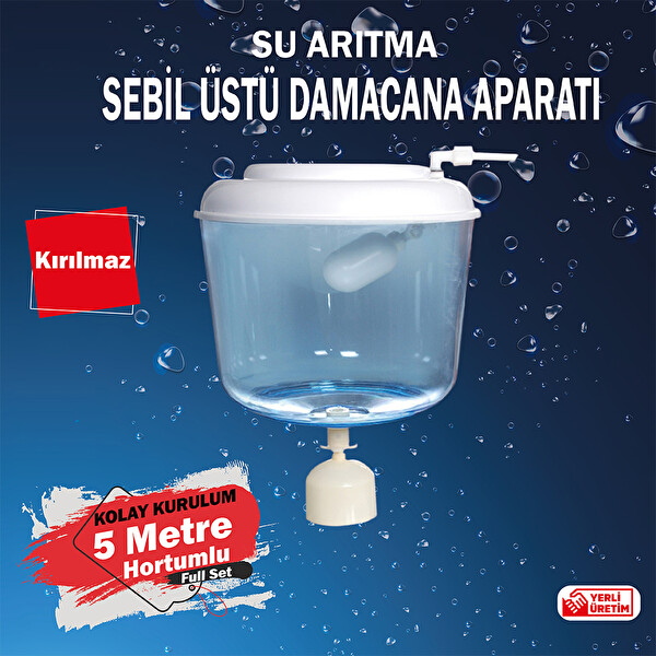 Sulook Lotto Filters Su Arıtma Damacana Sebil Üstü Aparatı 8 Lt Kapasite 5 mt Hortumlu