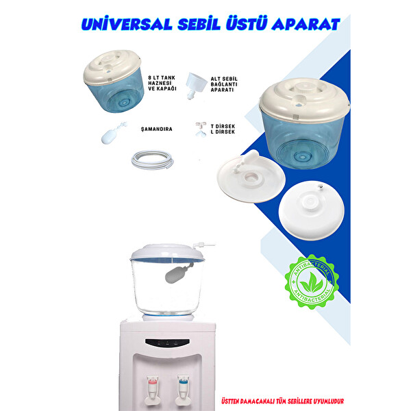 Sulook Lotto Filters Su Arıtma Damacana Sebil Üstü Aparatı 8 Lt Kapasite 5 mt Hortumlu