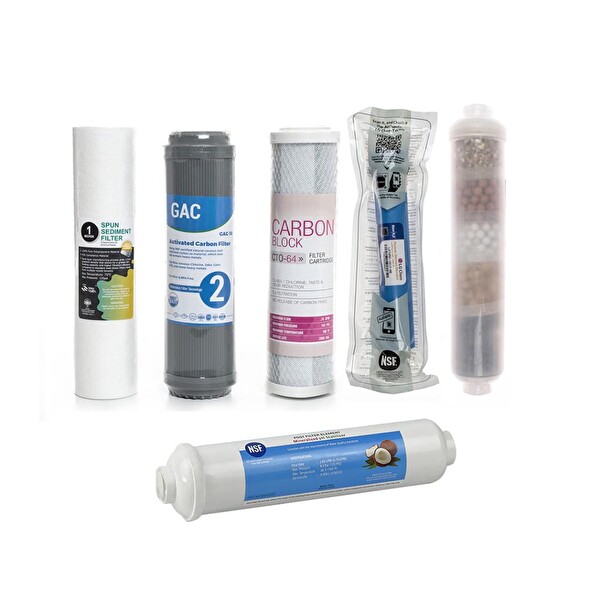 Sulook Açık Kasa Su Arıtma Cihazlarına Uyumlu 6'lı Filtre Seti10 Aşamalı LG Membranlı