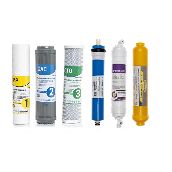 Sulook Su Arıtma Cihazı Sulook Açık Kasa Çift Karbonlu 6'lı Filtre SetiVontron Membranlı