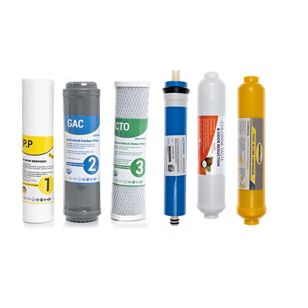 Sulook Su Arıtma Cihazı Sulook Açık Kasa Çift Karbonlu 6'lı Filtre SetiVontron Membranlı