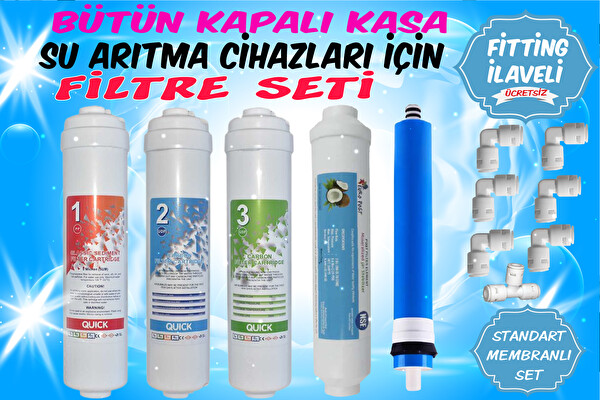 Sulook Inline Kapalı Kasa Tüm Su Arıtma Cihazları için 5'li Filtre Seti