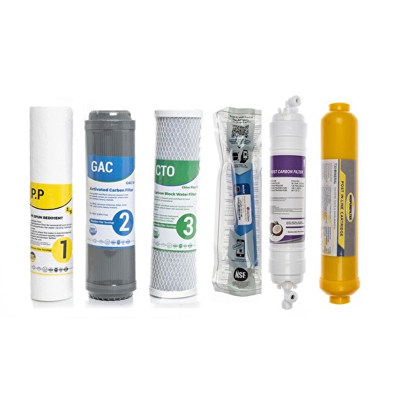 Sulook Su Arıtma Cihazı Çift Karbonlu Sulook Açık Kasa 6'lı Filtre Seti- LG Membranlı