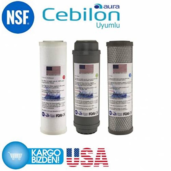 Sulook İhlas Aura Cebilon Uyumlu 5'li Filtre Seti- USA - NSF