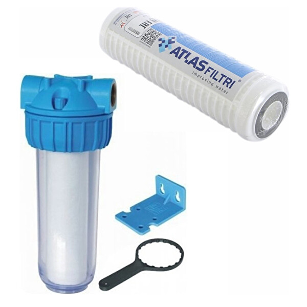 Sulook Lotto Filters Atlas Daire Girişi 10'' Housing ve Yıkanabilir Filtre 50 Micron