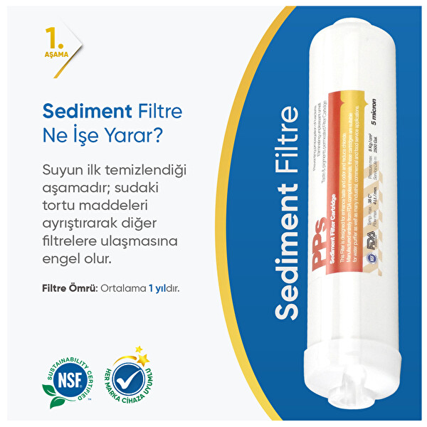 Sulook Kapalı Kasa Su Arıtma Cihazı 7 Li Inline Filtresi Seti 11 Aşamalı Kuno Membran