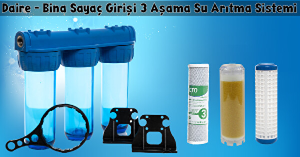 Sulook Bina- Daire Girişi Tortu ve Klor Önleyici Yumuşatma Sayaç Filtresi