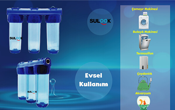 Sulook Bina- Daire Girişi Tortu ve Klor Önleyici Yumuşatma Sayaç Filtresi