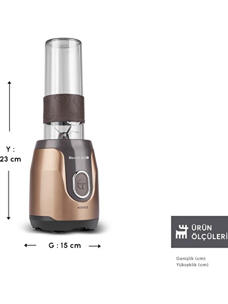 Karaca Blendfit Go Personal Kişisel Smoothie Blender Walnut Brown