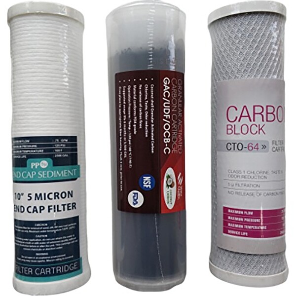 Sulook E-Water Su Arıtma Cihazı Filtresi 5'li Filtre Seti Çift Karbonlu