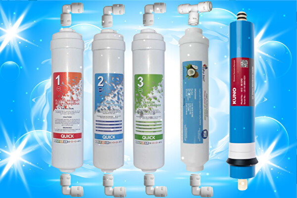 Sulook Inline Kapalı Kasa Tüm Su Arıtma Cihazlarına Uyumlu 5'li Filtre Takımı
