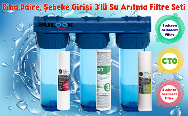 Sulook Şebeke,daire,bina Girişi Su Arıtma Sistemi 3'lü Süper Ekonomik Set