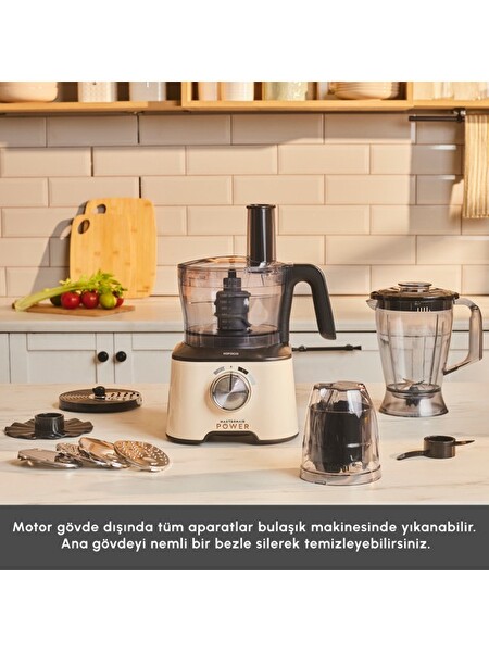 Karaca Mastermaid Power Multifunctional 2000 W 10 in 1 Mutfak Robotu Soft Cream