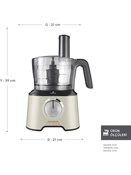 Karaca Mastermaid Power Multifunctional 2000 W 10 in 1 Mutfak Robotu Soft Cream