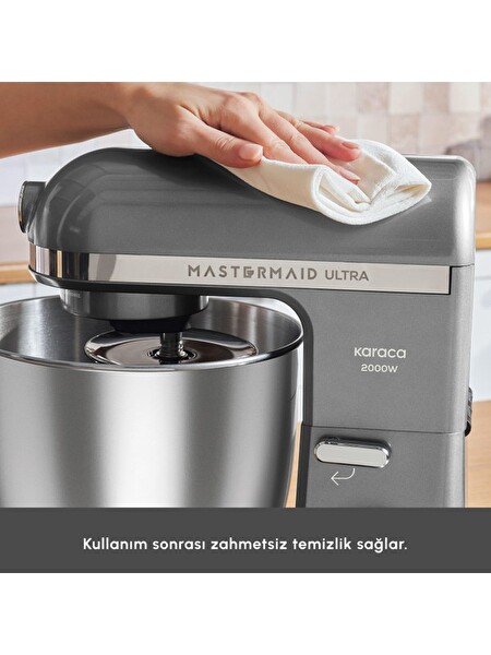 Karaca Mastermaid Chef Ultra D2000W Dijital Ekranlı Hamur Yoğurma Makinesi Shadow Gray 7 L