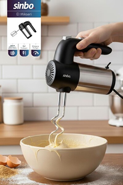 Sinbo SMX-2774 200 W 5 Kademe Hız Siyah El Mikseri