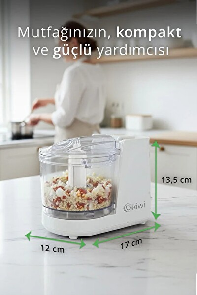Kiwi KC-8217 350 ML Kapasiteli ve Paslanmaz Çelik Bıçaklı Beyaz Mini Gıda Doğrayıcı