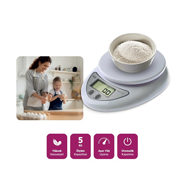 House Pratik HP53 Dijital Mutfak Tartısı - Beyaz