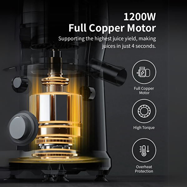 Vosco VHS-JE2106A Hazneli 1250 ML - 1200W Katı Meyve Sıkacağı