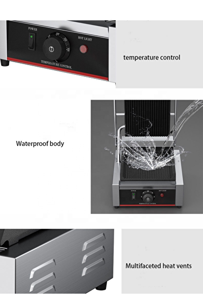 Vosco VBL-811E Endüstriyel Tost Makinesi - 16 Dilim Kapasiteli 2200 W Paslanmaz Çelik Döküm Izgara