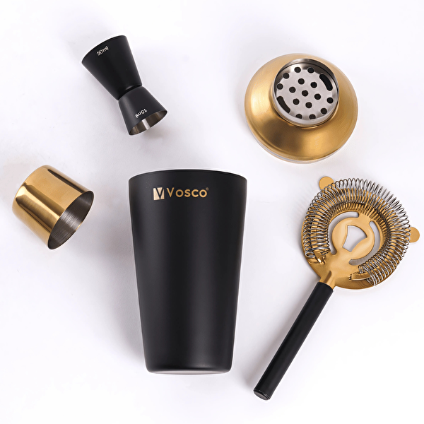 Vosco VSCG-3 French Gold Profesyonel Kokteyl Shaker Seti