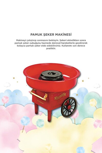 Torima TCCM01 Ev Tipi Pamuk Şeker Makinesi Kırmızı 5