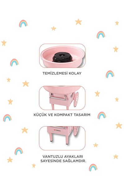 Torima TCCM01 Ev Tipi Pamuk Şeker Makinesi Pembe 3