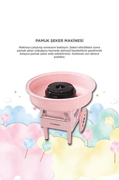 Torima TCCM01 Ev Tipi Pamuk Şeker Makinesi Pembe 5
