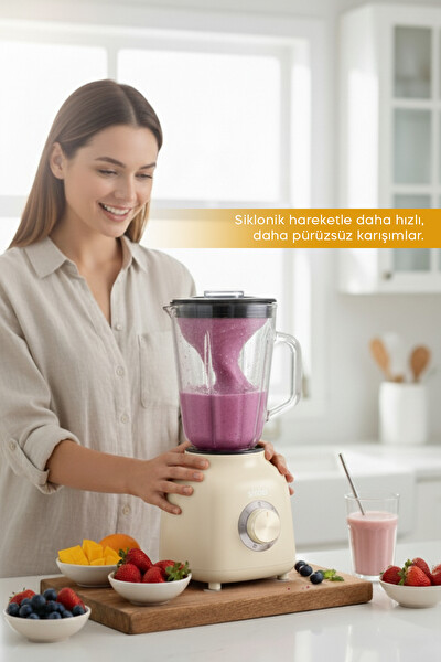 Sinbo SHB-7516 1.5 L Cam Hazneli Turbo Smoothie Blender - Krem