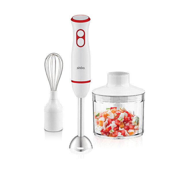 Sinbo SHB-7530 400W El Çok Fonksiyonlu El Blender Seti Beyaz-Kırmızı
