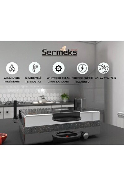 Sermeks Grill Bazlama Lahmacun Tost Makinesi Tavalı Pişirici