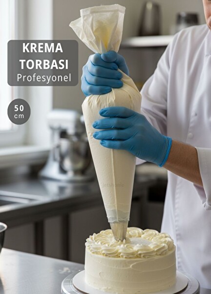Jet's Home Profesyonel 50 CM Krema Torbası Bez   Büyük Katlı Pastalar ve Yoğun Mutfaklar İçin