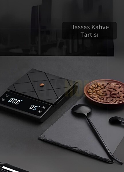 Jet's Home Kahve Terazisi Hassas Zaman Ayarlı Elektronik Mutfak Tartısı