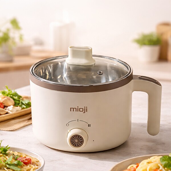 Mioji Mio EP50 600W 1.5L Çok Fonksiyonlu Elektrikli Pişirici Beyaz