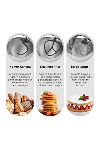 Karaca Mastermaid Chef Ultra D2000W 7L Dijital Ekranlı Hamur Yoğurma Makinesi Starlight