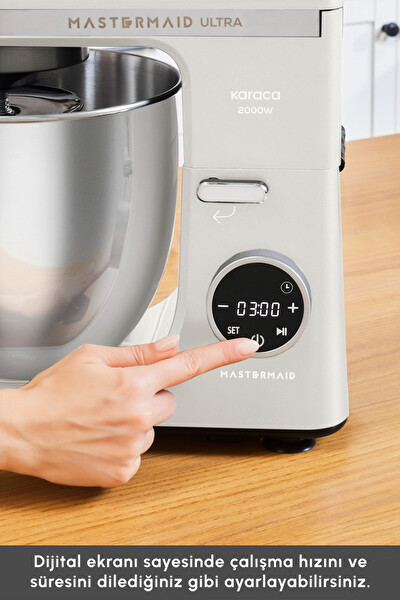 Karaca Mastermaid Chef Ultra D2000W 7L Dijital Ekranlı Hamur Yoğurma Makinesi Starlight