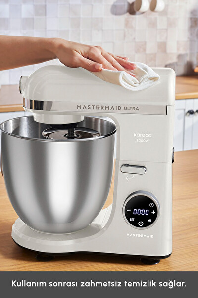 Karaca Mastermaid Chef Ultra D2000W 7L Dijital Ekranlı Hamur Yoğurma Makinesi Starlight