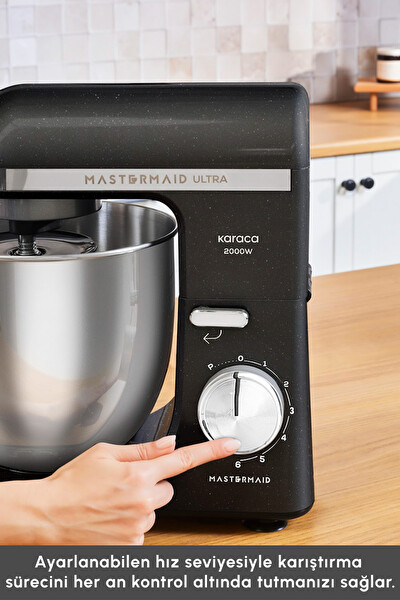 Karaca Mastermaid Chef Ultra M2000W 7L Hamur Yoğurma Makinesi Shiny Black