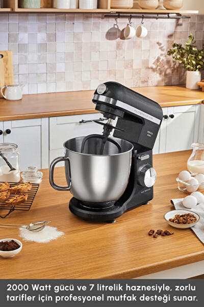 Karaca Mastermaid Chef Ultra M2000W 7L Hamur Yoğurma Makinesi Shiny Black