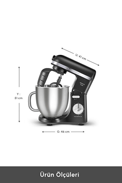 Karaca Mastermaid Chef Ultra M2000W 7L Hamur Yoğurma Makinesi Shiny Black